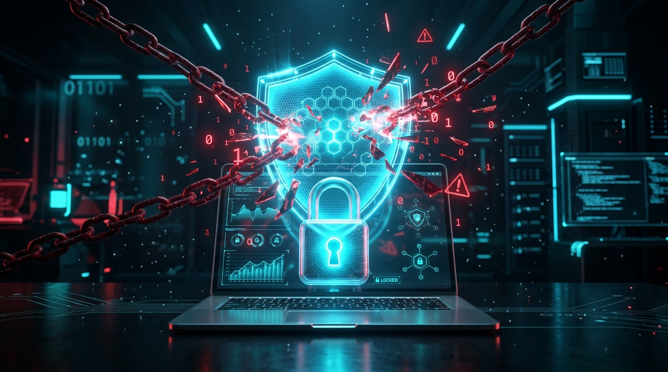 Ilustrasi digital bertema keamanan siber untuk artikel: Mengamankan Masa Depan: Menyiapkan Perusahaan dalam Menghadapi Ancaman Ransomware yang Terus Berkembang